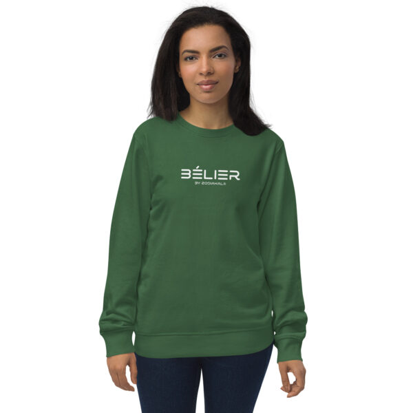 Unisex Organic Sweatshirt Bottle Green Front 65ca9ef419d26.jpg