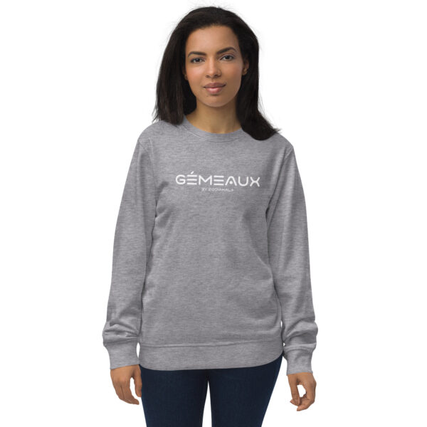 Unisex Organic Sweatshirt Grey Melange Front 65de200089bc2.jpg