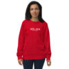 Unisex Organic Sweatshirt Red Front 65ca9ef4194d6.jpg