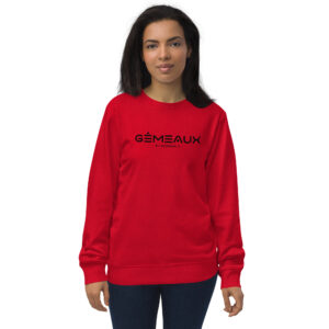 Unisex Organic Sweatshirt Red Front 65de1cde0b1fc.jpg