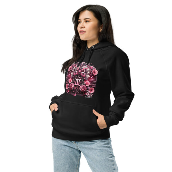 Unisex Eco Raglan Hoodie Black Left Front 65f9b3e58a80e.jpg